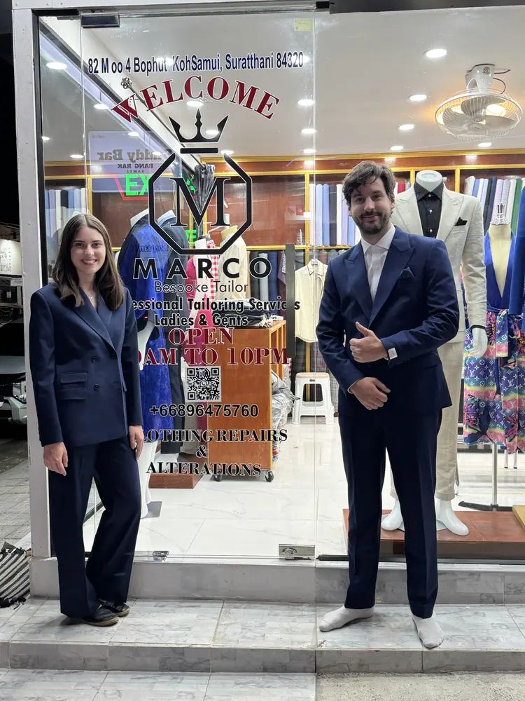 Custom tailoring for a client visiting Koh Samui