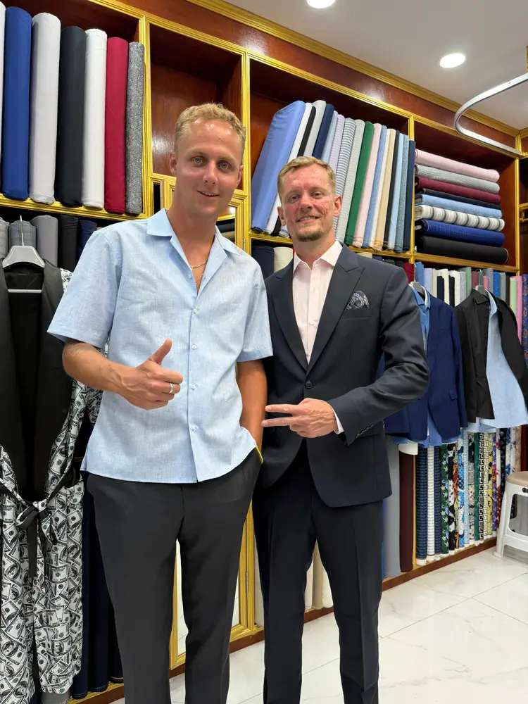 Custom tailoring for a client visiting Koh Samui