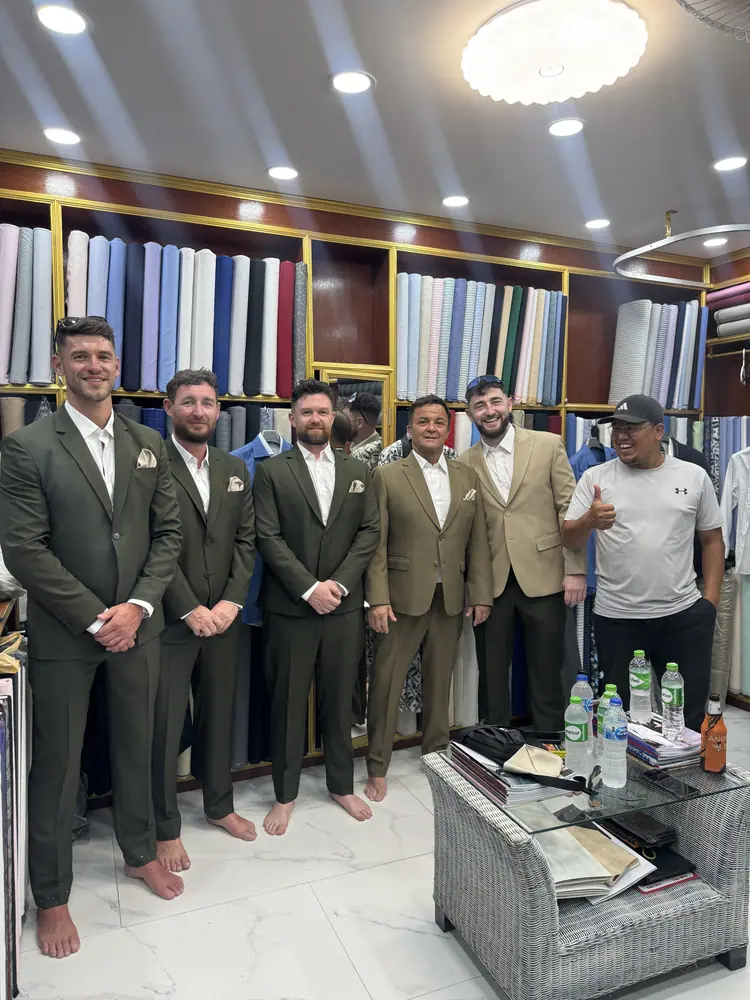 Made-to-measure outfit fitted at Marco's tailor shop in Bangrak, Koh Samui