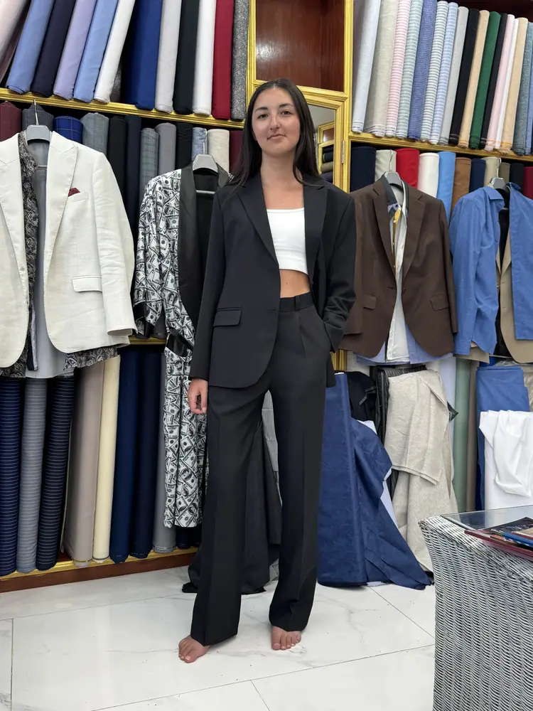 Client wearing a custom suit made at Marco Bespoke Tailor, Koh Samui