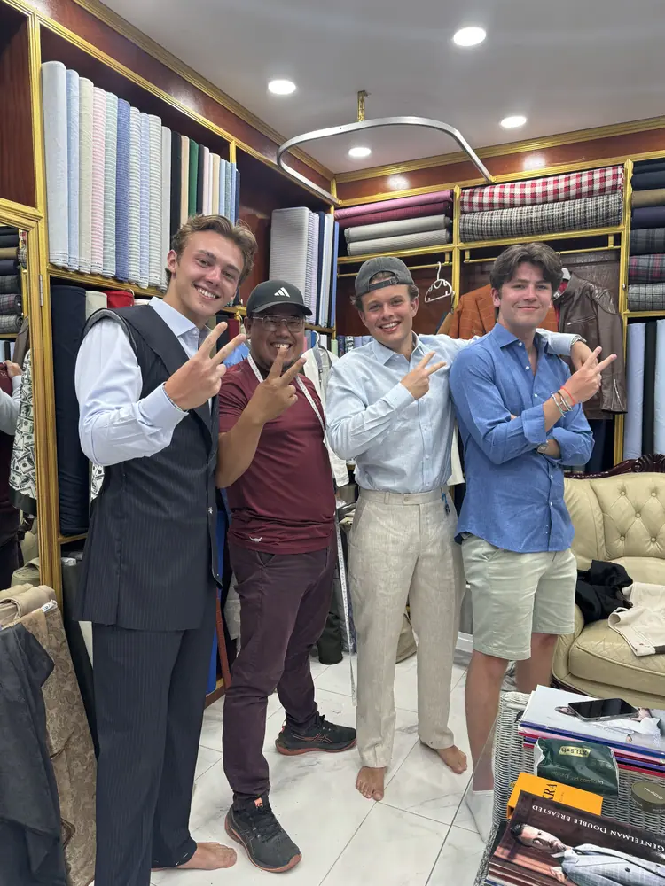 Custom tailoring for a client visiting Koh Samui