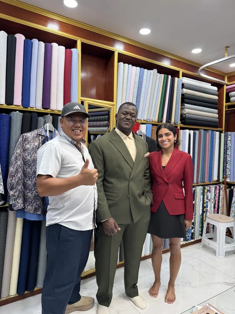Made-to-measure outfit fitted at Marco's tailor shop in Bangrak, Koh Samui