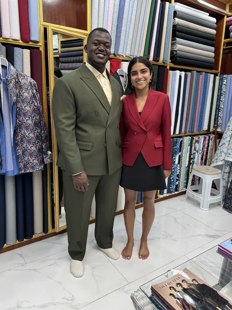 Custom tailoring for a client visiting Koh Samui