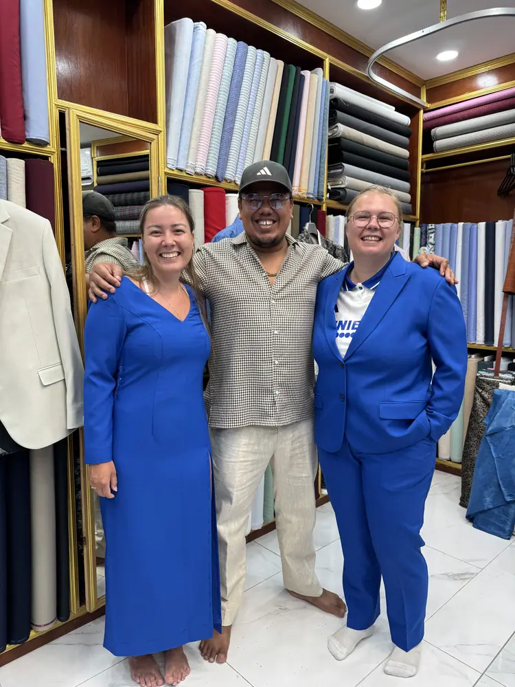 Made-to-measure outfit fitted at Marco's tailor shop in Bangrak, Koh Samui