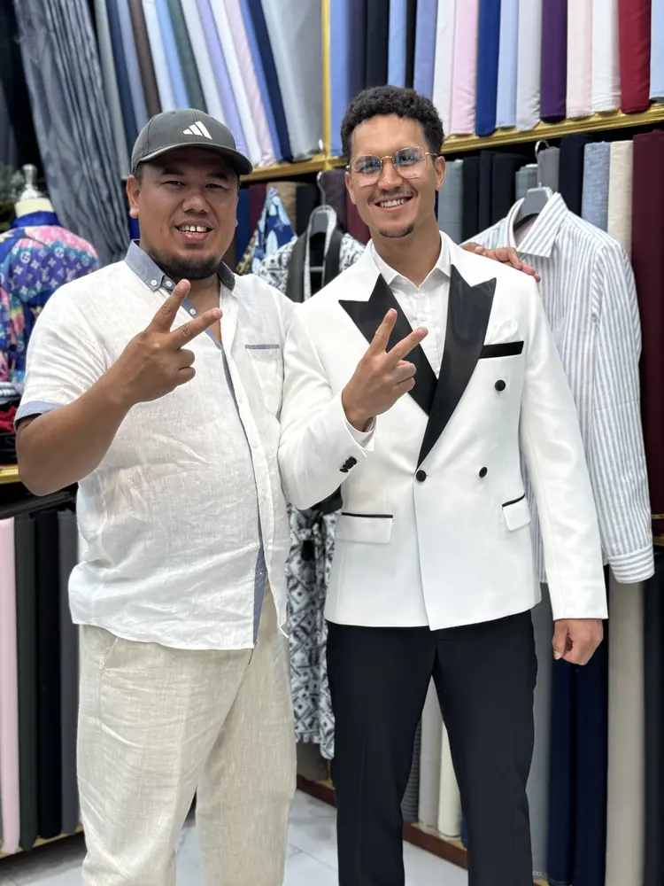Custom tailoring for a client visiting Koh Samui
