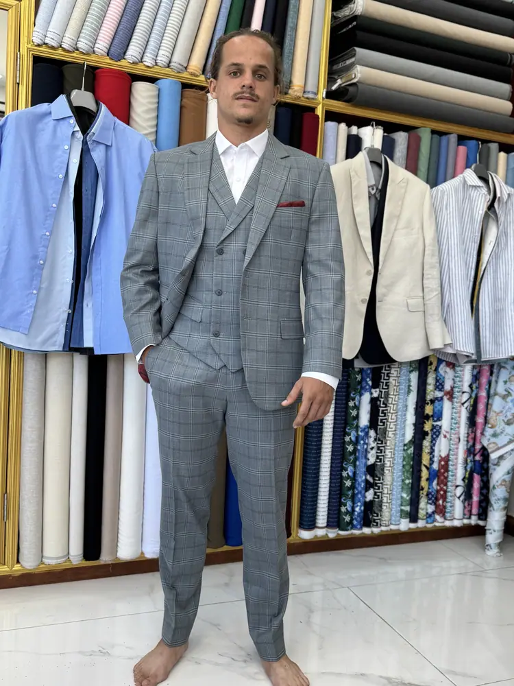 Made-to-measure outfit fitted at Marco's tailor shop in Bangrak, Koh Samui
