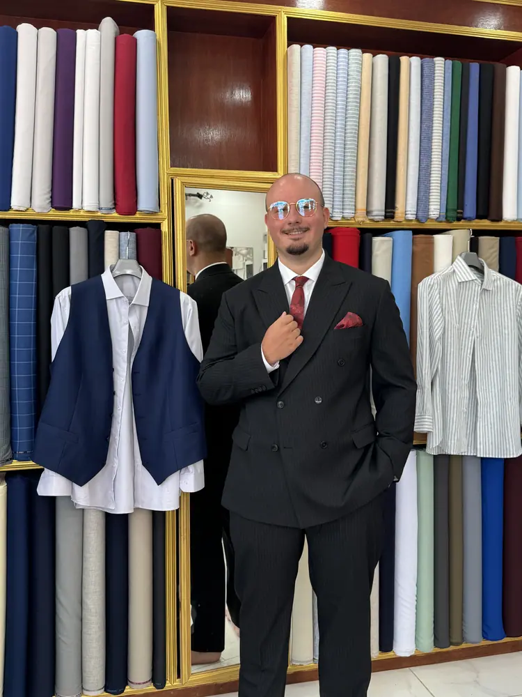 Made-to-measure outfit fitted at Marco's tailor shop in Bangrak, Koh Samui