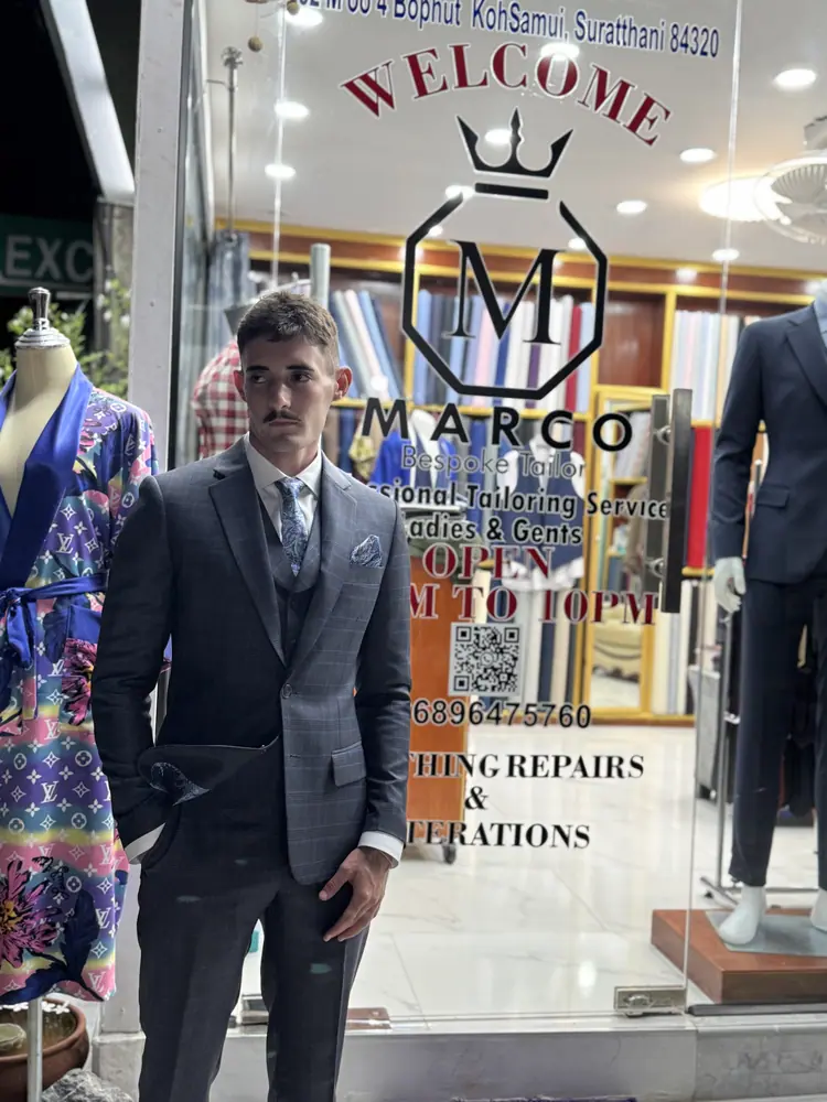 Custom tailoring for a client visiting Koh Samui