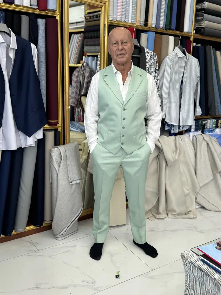 Made-to-measure outfit fitted at Marco's tailor shop in Bangrak, Koh Samui
