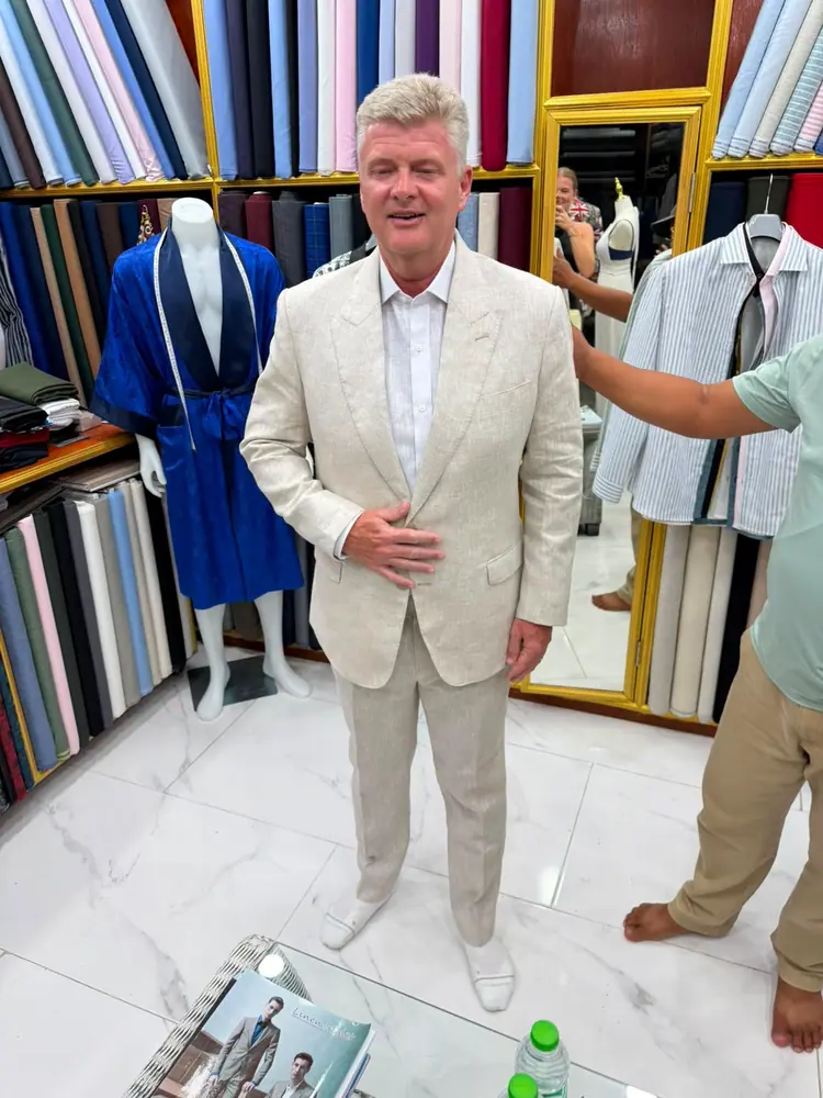 Custom tailoring for a client visiting Koh Samui